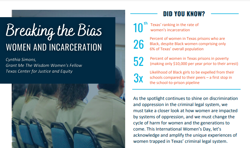 A screengrab of our document on breaking the bias for system-impacted women.